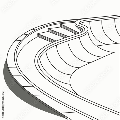 Vector illustration of a curved stadium seating