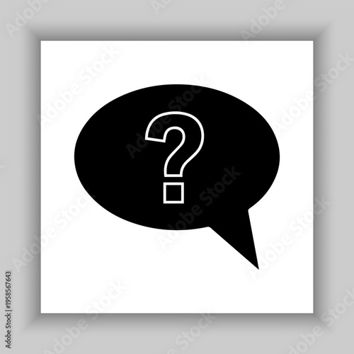 Vector speech bubble related silhouette icon.