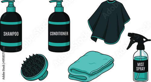 Hair care products arranged on a table for styling and grooming