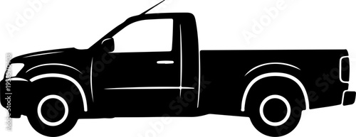 pick up truck silhouette vector illustration