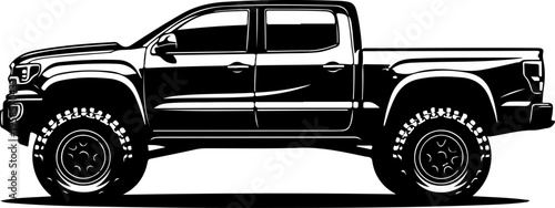 pick up truck silhouette vector illustration