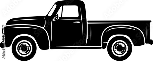 pick up truck silhouette vector illustration