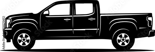 pick up truck silhouette vector illustration