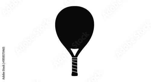 Black paddle racket against a white background a striking silhouette