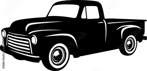 pick up truck silhouette vector illustration