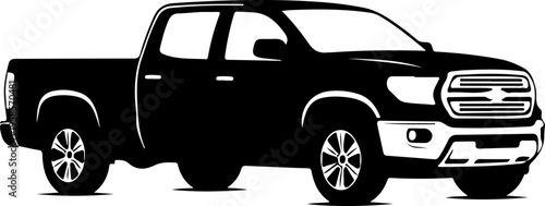 pick up truck silhouette vector illustration