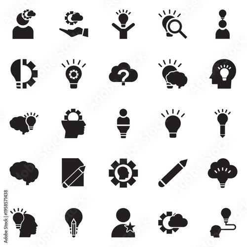 Inspiration icon.  Energy and insight pictograms for business concepts.  Vector illustration. EPS 10