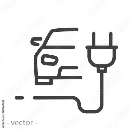 Electric car icon outline editable symbol