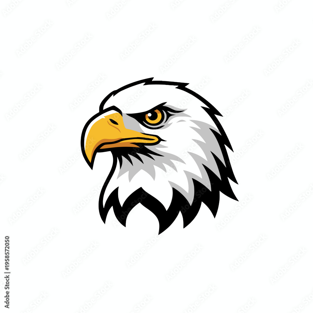 Fototapeta premium Bald Eagle Head Mascot Logo Vector Illustration