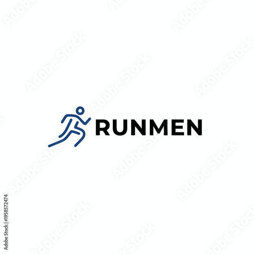 Running man logo with RUNMEN text for fitness brand