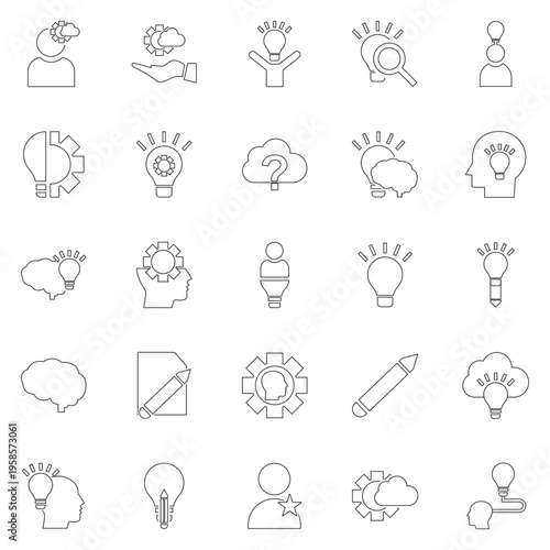 Inspiration icon.  Energy and insight pictograms for business concepts.  Vector illustration. EPS 10