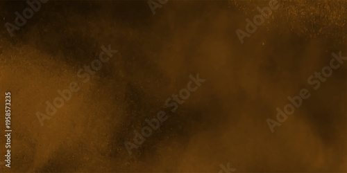 Eerie black background with billowing brown smoke on black background. old style dark brown grunge texture, brush painted . Old and grainy orange paper texture, vector,	