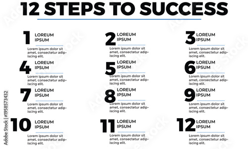 12 steps design vectror