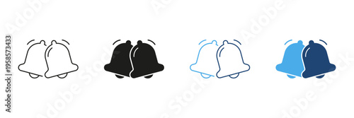 Ringing Bells Icon Set. Notification Alert, Reminder, And Alarm Symbol Collection. Communication And Attention-Grabbing Design. Isolated Vector Illustration