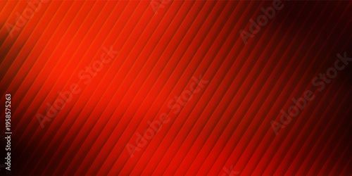 Fractal glass texture with glowing blurred gradient light in blue fiery orange tones. Vertical ribbed lines create modern geometric pattern with glowing luminous waves for futuristic creative concepts