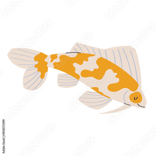 Cute koi fish vector illustration