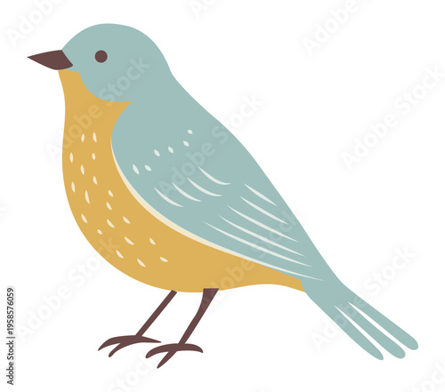 Bird vintage illustration cartoon character