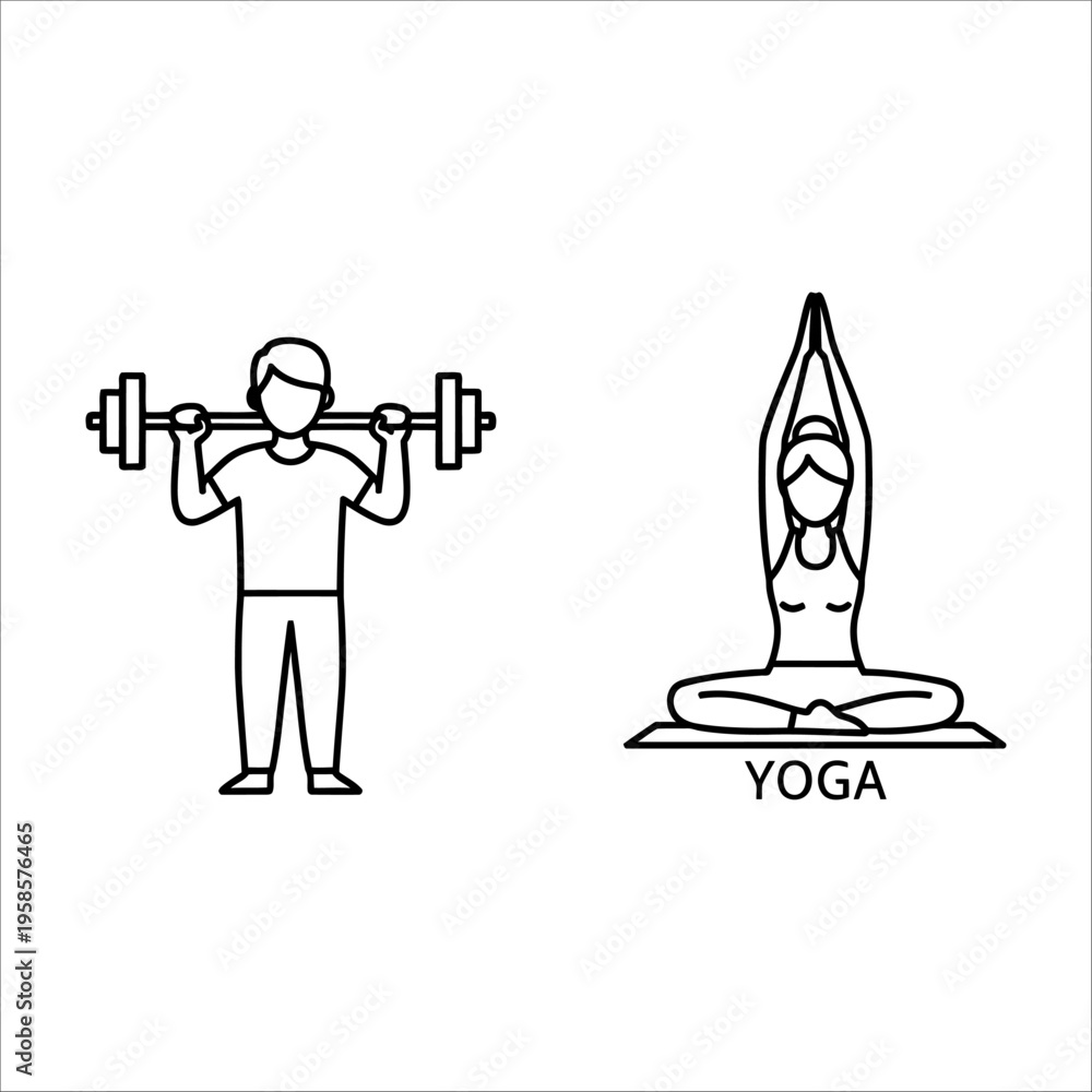 Fototapeta premium fitness and yoga vector illustration, flat design