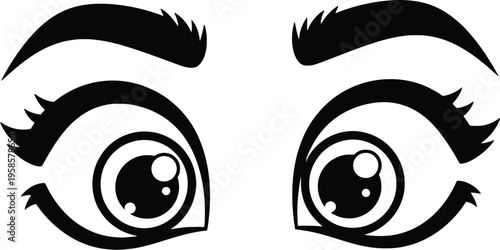 Eyes, Eye Illustration, Vector Eyes, Black and White Eyes, Facial Features