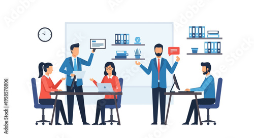 Business Professionals in Meeting Discussion.