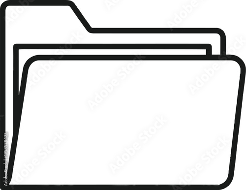 File folder icons, document organizer symbols, office supplies, vector graphics