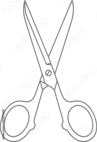 Scissors, Cutting Tools, Vector Scissor Icon, Line Art Cutting Instrument