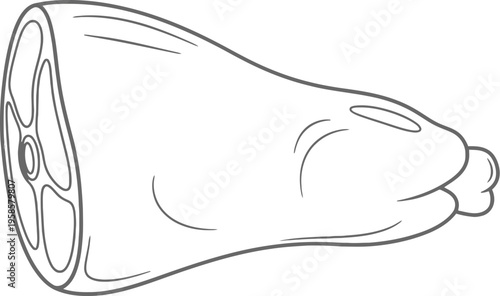 Vector hamhock, pork leg, meat icon, food illustration