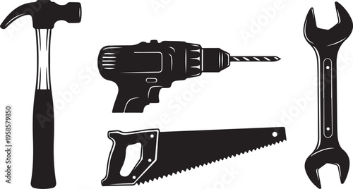 Collection of basic hand tools for home repair projects