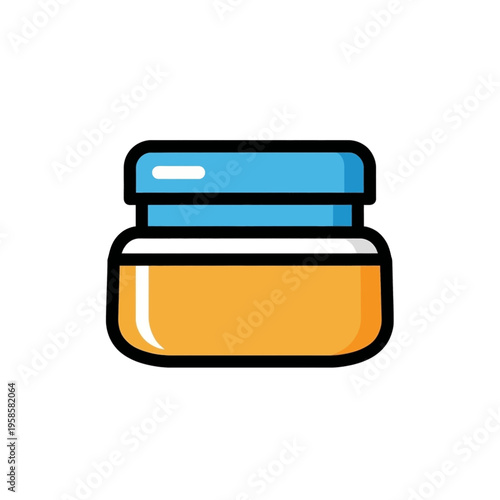 Cosmetic Cream Jar with Blue Lid - Beauty and Skincare Essential.