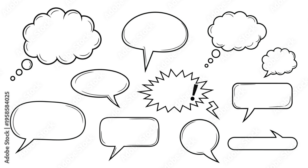 Fototapeta premium A collection of comic book style speech bubbles