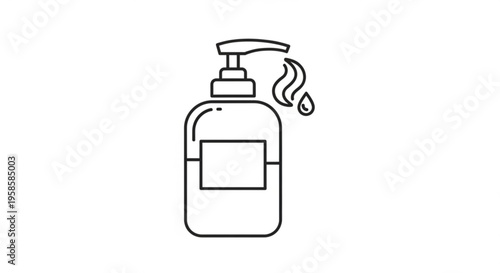 Hand sanitizer dispenser bottle with liquid droplets hygiene and cleanliness concept