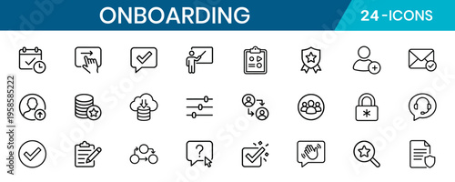 Onboarding Thin Line Icon Set