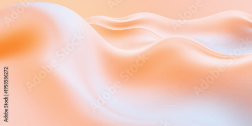 Abstract liquid wave background featuring a soft pink silk texture and flowing gold satin curves in a light motion design for a fabric textile backdrop pattern