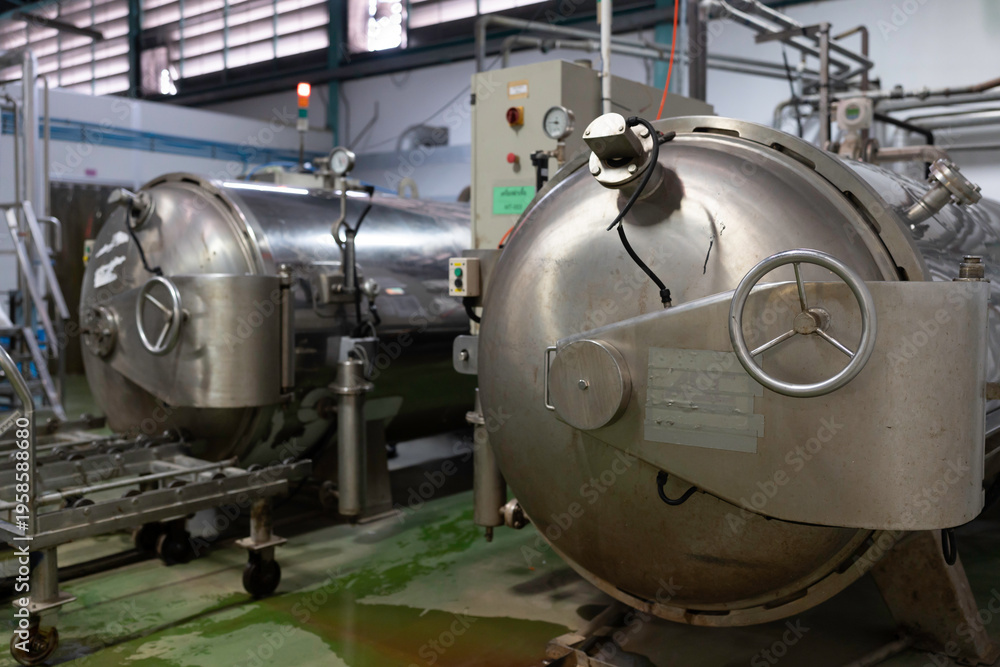 Obraz premium High-pressure steam boilers in industrial plants