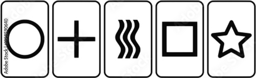 Zener cards set for ESP testing with classic psychic symbols