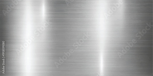 Brushed metal texture background with soft horizontal lines and bright highlights, seamless industrial surface, brushed steel