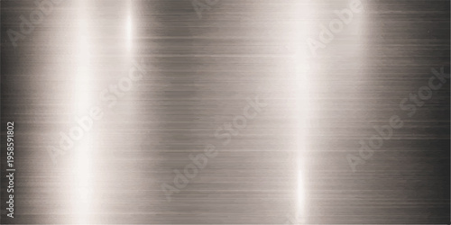 Brushed metallic texture background with horizontal lines and subtle vertical light reflections, dark gray tones, industrial and modern surface for design, brushed metal