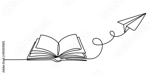 Minimalist Continuous Line Drawing of a Woman Writing Vector, illustration