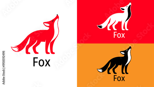 fox red logo fox side logo fox black logo fox cute logo fox orange logo vector logo