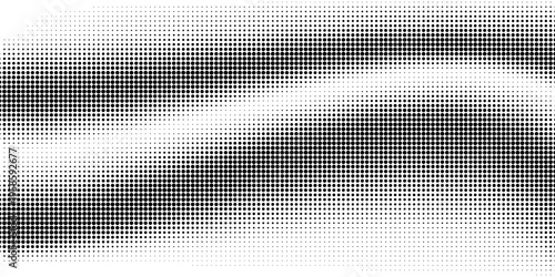 Wave halftone pattern. Halftone dots background. Vector