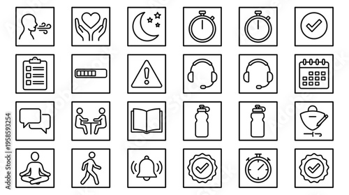 Set of 25 Outline Icon Vector Business and Lifestyle Symbols