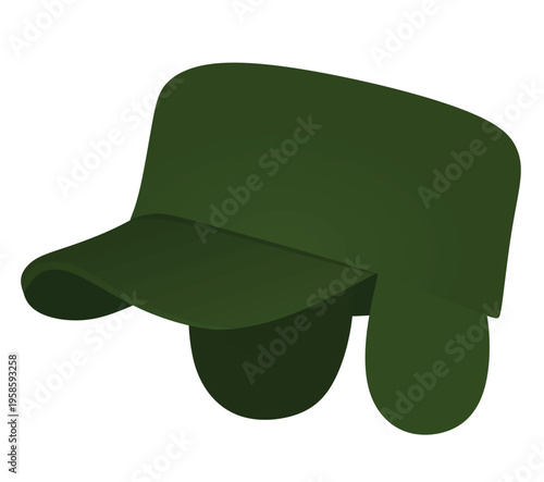 Green winter cap. vector illustration