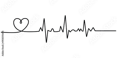 Continuous One Line Drawing of Human Head and Brain Vector, illustration