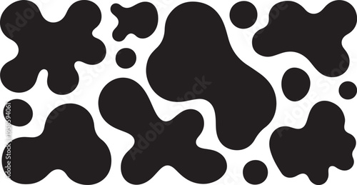 Abstract black shapes on white background design element