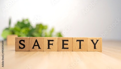  Wooden Blocks Spelling Safety with Leaves