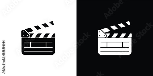 Black and white clapper board on split background making
