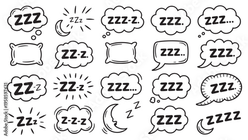 Sleep and dreaming icons