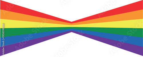 Rainbow wavy ribbon design element. LGBTQ Pride month flag. Rainbow color wave background template shape for banner, poster, flyer, brochure, booklet, cover.