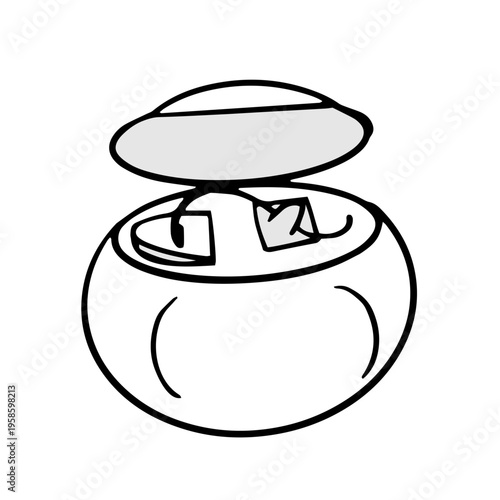  dental floss container for interdental cleaning in a simple doodle style. This isolated, hand drawn vector for oral hygiene illustrations or dental care icons.