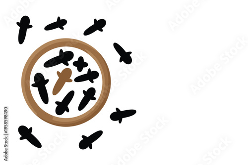 Cloves in a Wooden Bowl, spice food concept with copy space